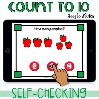 Preview of Count to 10 Apples Kindergarten GOOGLE Slides Activity