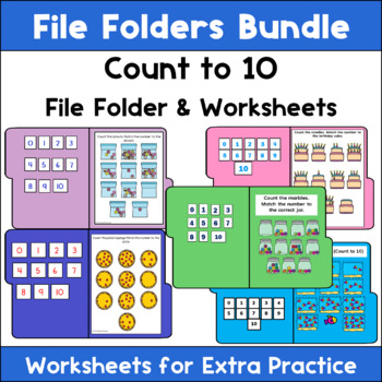 Count to 10 File Folder Activity Game & Worksheets Bundle Autism ...