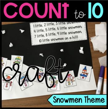 Preview of Snowmen Craft for Numbers to 10 l Winter Math Craft for Preschool & Kindergarten