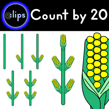 Preview of Count to 100 Count by 20 & Count to 20 Corn Cornstalk Fall Autumn Harvest