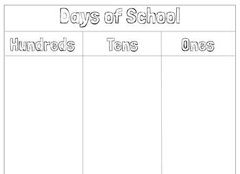 Preview of Count to 100 Days of School/Place Value-Days of School