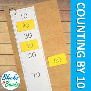 Preview of Kindergarten MATH: Counting by 10's, Fluency Cards