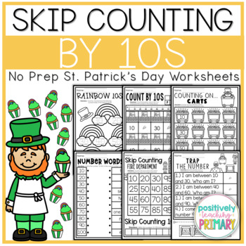 Preview of Skip Counting by 10s St. Patrick's Day Worksheets