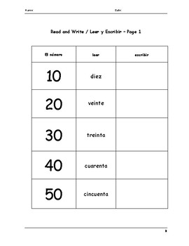 Count To 100 By Ten In Spanish By Interactive Printables Tpt