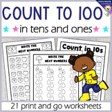Count to 100 in ones and tens includes skip counting, coun