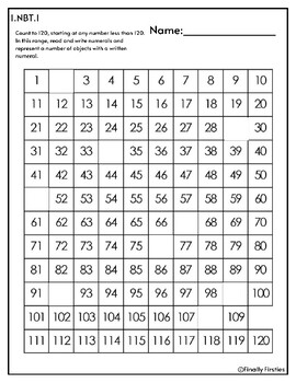 Count to 120! by Finally Firsties | TPT