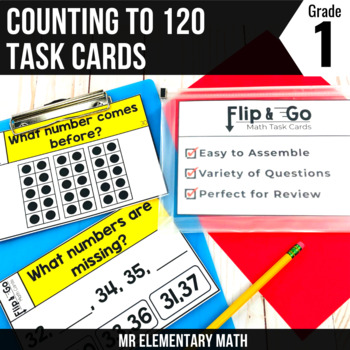 Preview of Count to 120 Task Cards 1st Grade Math Centers