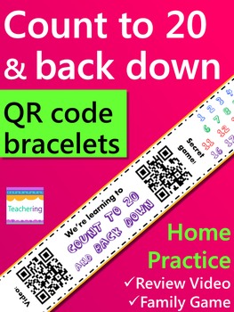 Preview of Count to 20 & Back Down Homework {Bracelet with review video & family game}
