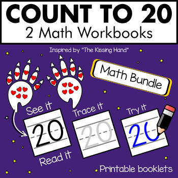 Preview of Count to 20 Math Workbooks | Represent, Read, Trace and Write Numbers