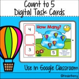 Count to 5 Digital Task Cards | Google Classroom | Distanc