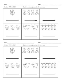 Preview of Count to Write How Many Assessment