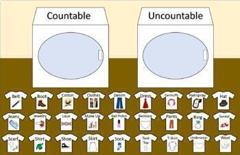 Preview of Countable Noun or Uncountable Noun? It All Comes Out In The Wash Digital Sort