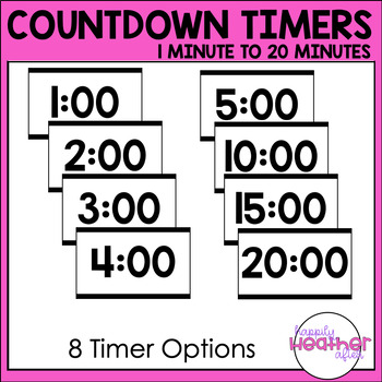 Preview of Countdown Timers - 1 Minute to 20 Minutes