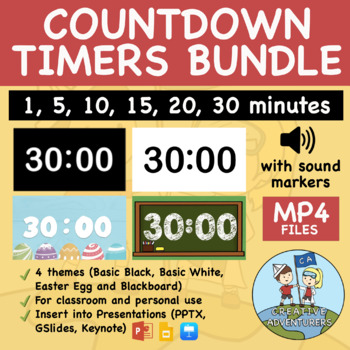 Preview of Countdown Timers Bundle - 1, 5, 10, 15, 20, and 30 Minute Timer