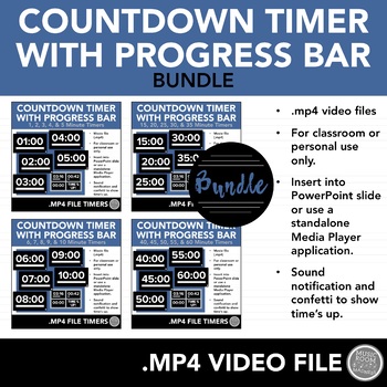 Preview of Countdown Timers Bundle - .mp4 Video Files for PowerPoint