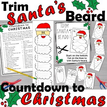 Christmas Scissor Skills - Santa's Beard Cutting Worksheets - Fine Motor  Skills