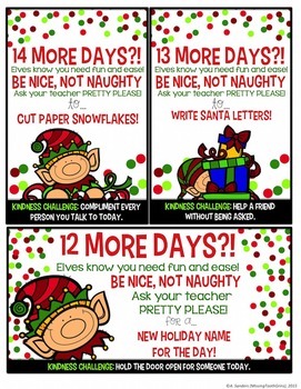 Countdown To Winter Break Activity Cards by Missing Tooth Grins | TPT