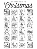 Countdown to Christmas Coloring Page / Advent Calendar