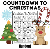 Countdown to Christmas Holidays Handout Coloring