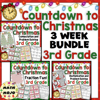Preview of 3rd Grade Christmas Math Activities: 3 Week Bundle