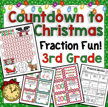 Preview of 3rd Grade Christmas Math: Fraction Activities