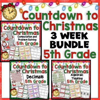 Preview of 5th Grade Christmas Math Activities: 3 Week Countdown to Christmas Bundle