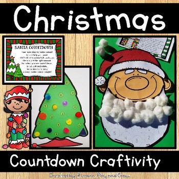 Preview of Christmas Countdown with Santa or Tree Craftivity