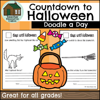 Preview of Countdown to Halloween - Doodle a Day (Grades 1-5)