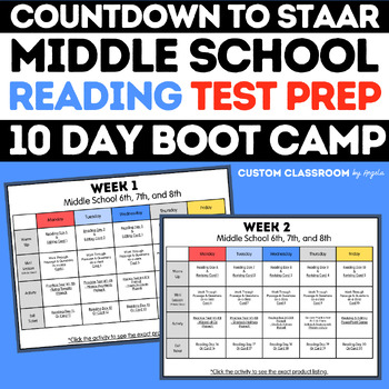 Preview of Countdown to Reading STAAR - 10 Day Boot Camp - FREE 2 Week Calendar