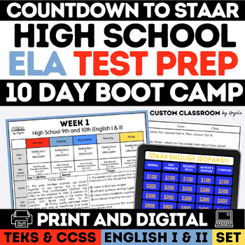 Preview of Countdown to Reading STAAR 10 Day Boot Camp High School ELA Test Prep