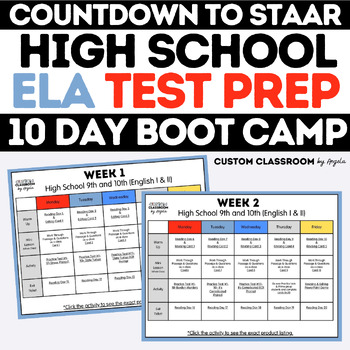 Preview of Countdown to Reading STAAR - High School 10 Day Boot Camp - FREE 2 Week Calendar