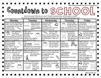 Preview of Countdown to School--Calendar for Preschool, Kindergarten or School Registration
