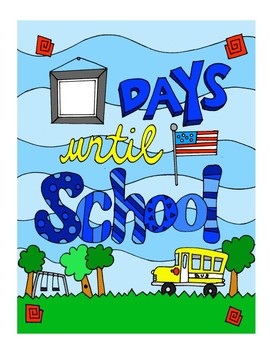 Preview of Countdown to School DESIGN Coloring Page