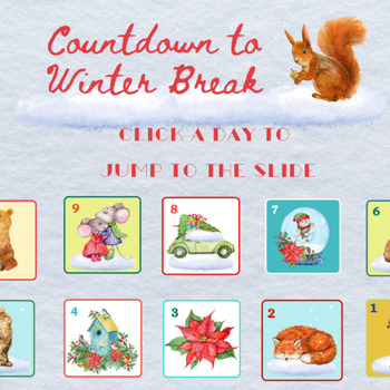 Preview of Countdown to Winter Break Google Slides Template/Background (Google Slides)