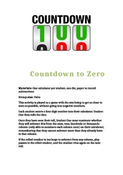Preview of Countdown to Zero