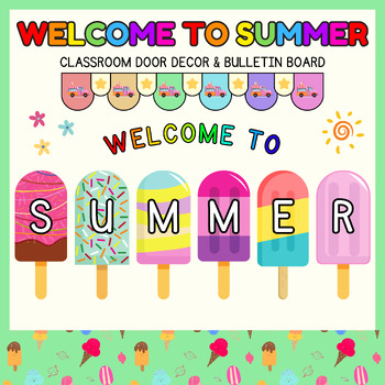 Preview of Countdown to summer Door Decor & Bulletin Board l Ice cream & End of year crafts