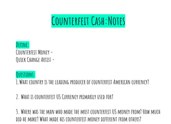 Preview of Counterfeit Cash Notes