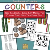 Counters Coins, Base Ten Blocks, Tally Marks, Ten Frames, 