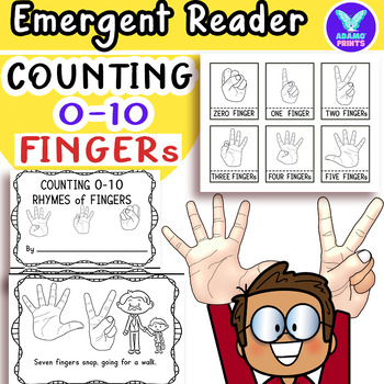 Preview of Counting 0-10 Rhymes of Fingers Reader Kindergarten NO PREP Activities