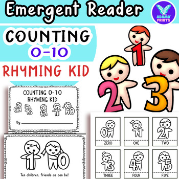 Preview of Counting 0-10 Rhyming Kid Math Emergent Reader Kindergarten NO PREP Activities