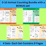 Counting 0-10 with Animals Bundle, 4 sets and bonus includ