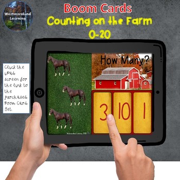 Preview of Counting 0-20 Digital Interactive Boom Cards Farm Set