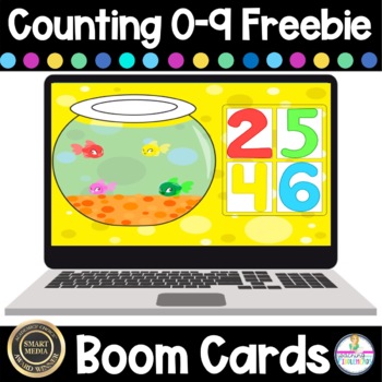 Preview of Counting 0-9  Digital Boom Cards FREEBIE