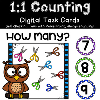 Preview of Counting 1:1 School  Supplies Power Point Game