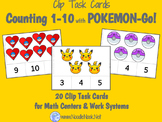 Counting 1-10 Clip Task Cards featuring Pokemon-Go!