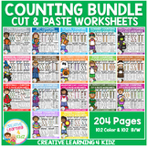 Counting 1-10 Cut & Paste Worksheets Bundle 1