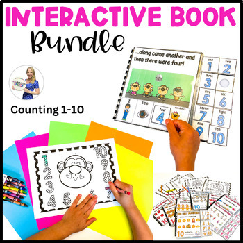 Preview of Counting 1-10 Interactive Book Bundle of Adapted Books