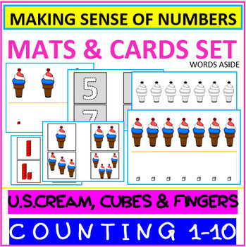 Preview of Counting 1-10 Number Sense Activities Set 4th of July