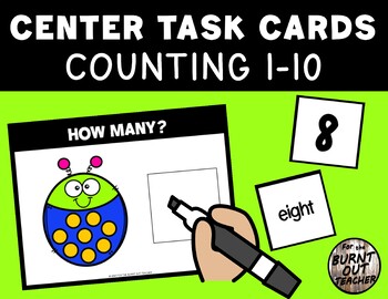 Preview of Counting 1-10 Task Box Cards Center Centers Bug Insect Spots Spring Summer Bugs