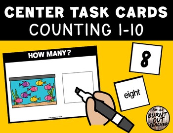 Preview of Counting 1-10 Task Box Cards Center Differentiated Centers Count Fish Aquarium